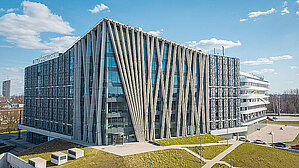 House of Nature building of University of Latvia on a sunny day